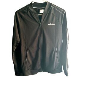 Adidas Women's Essentials 3-stripe track jacket Size Small Black Full zip